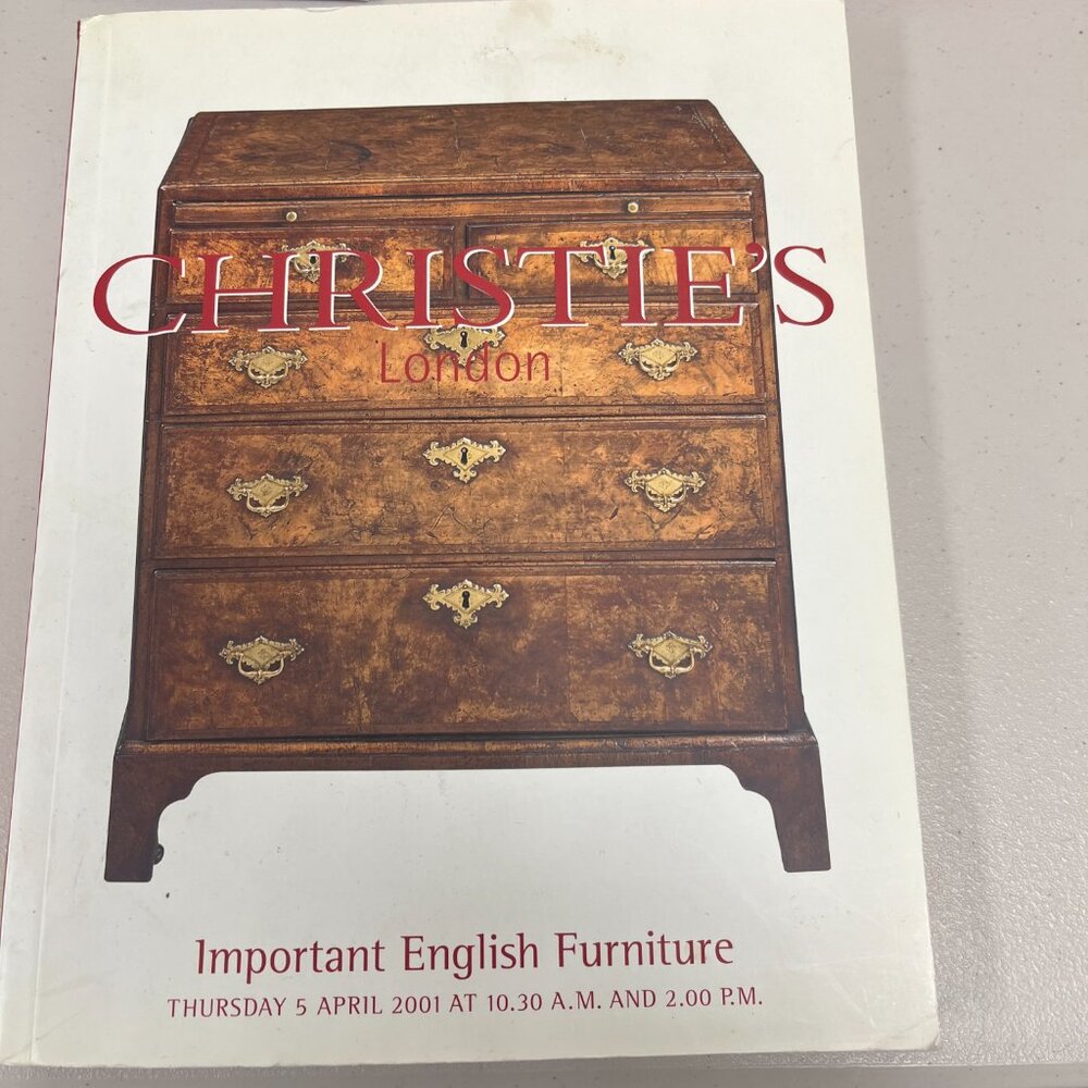 Christies Catalogue Vintage Arpil 5 2001 Important English Furniture Auction
